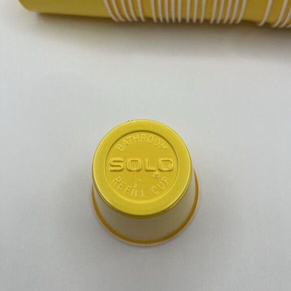 Vintage 80s Solo Bathroom Refill Cups Retro Yellow 3.5 oz & Paper Dixie Cups - Picture 6 of 6